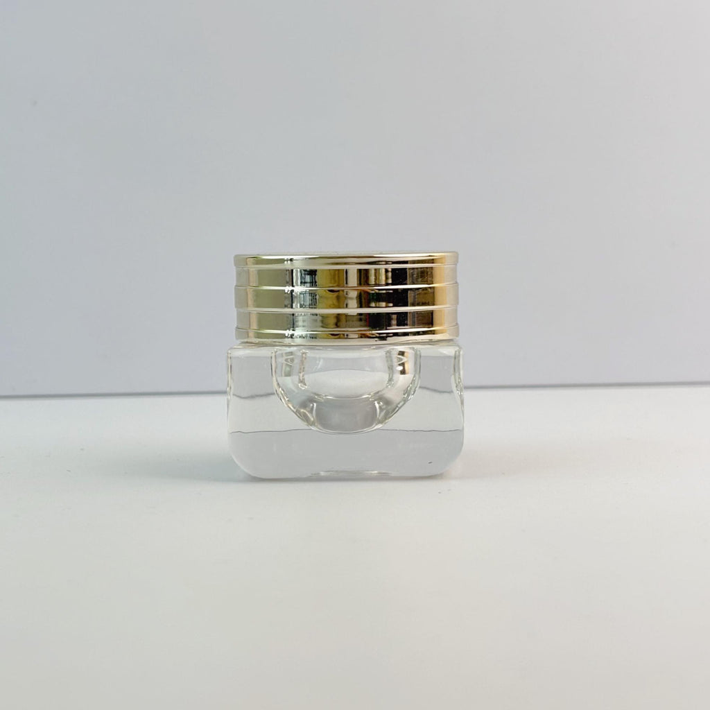 15g Luxury Square Glass Cream Jars with Shiny Gold Caps
