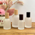 30ml 50ml 100ml Frosted Glass Perfume Spray Bottle with Wood Cap