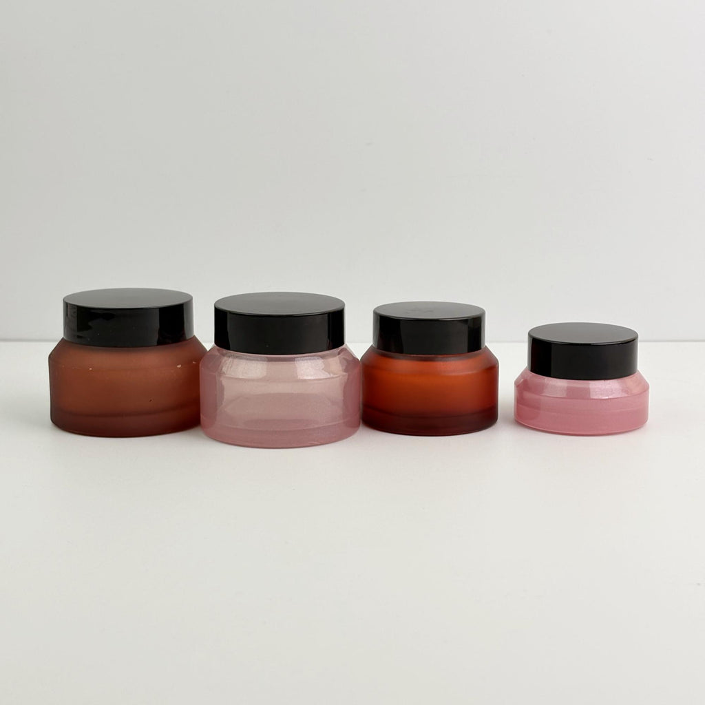 15g 30g 50g Glass Cream Jars with Black Lids