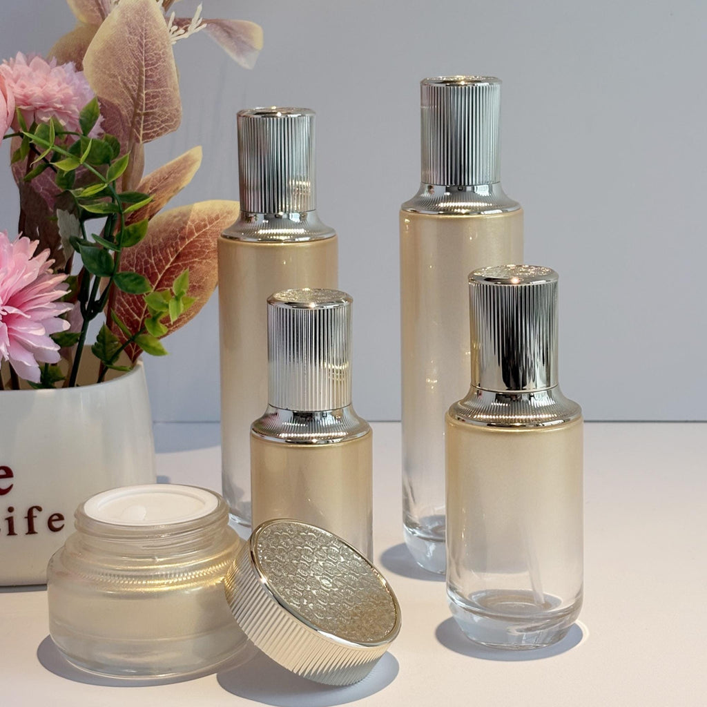Luxury Gold Gradient Glass Skincare Packaging