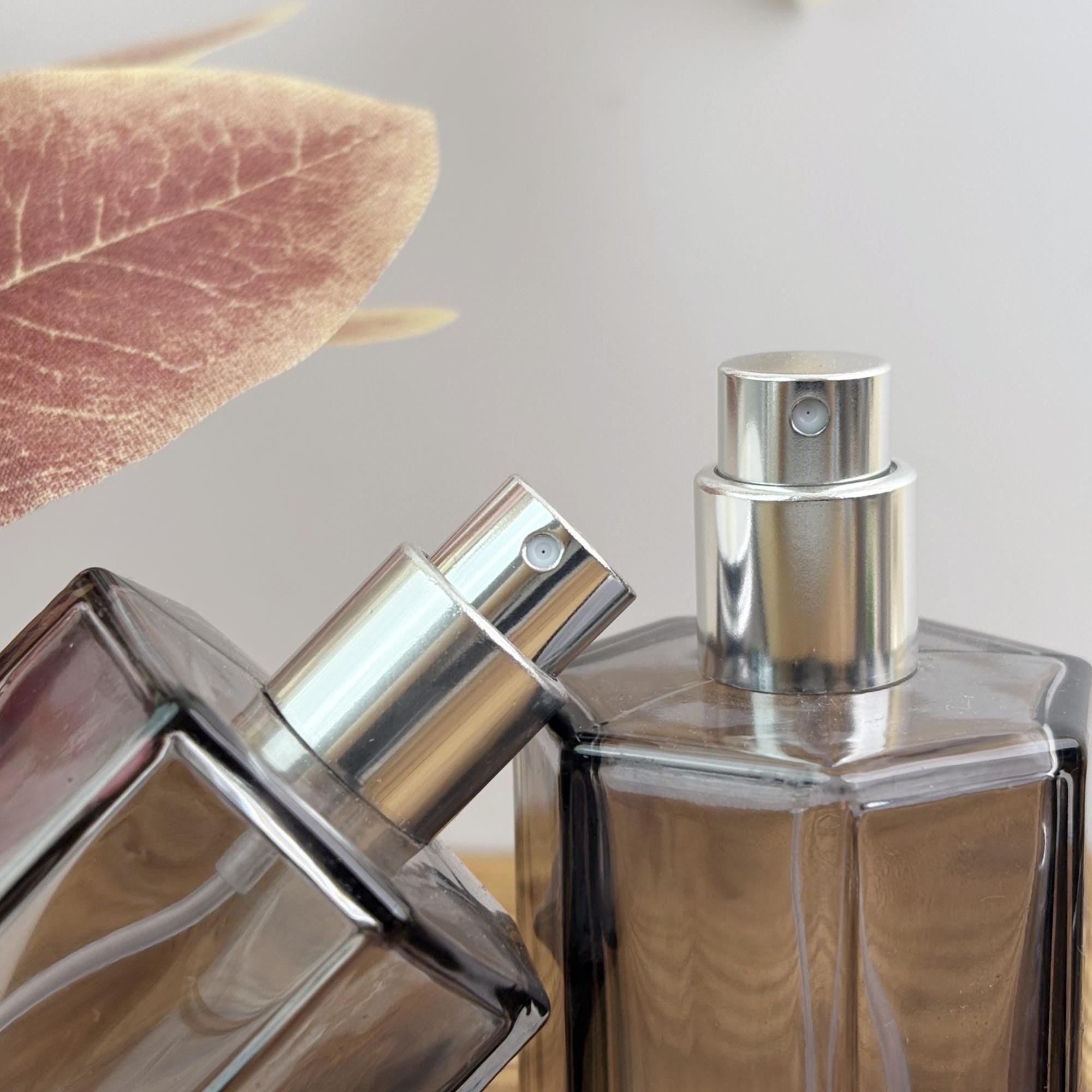 50ml Smoke Gray Glass Perfume Twist Spray Bottle