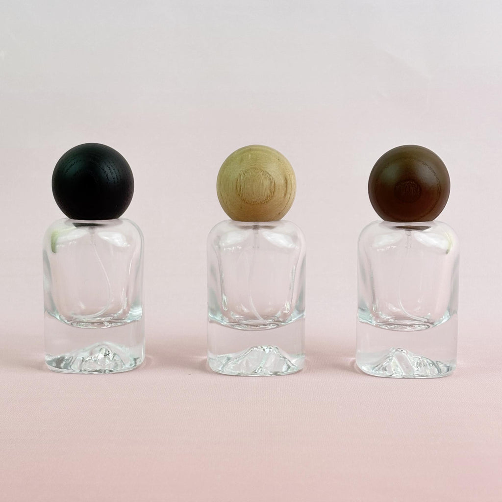 30ml Luxury Clear Glass Spray Bottles with Wooden Cap