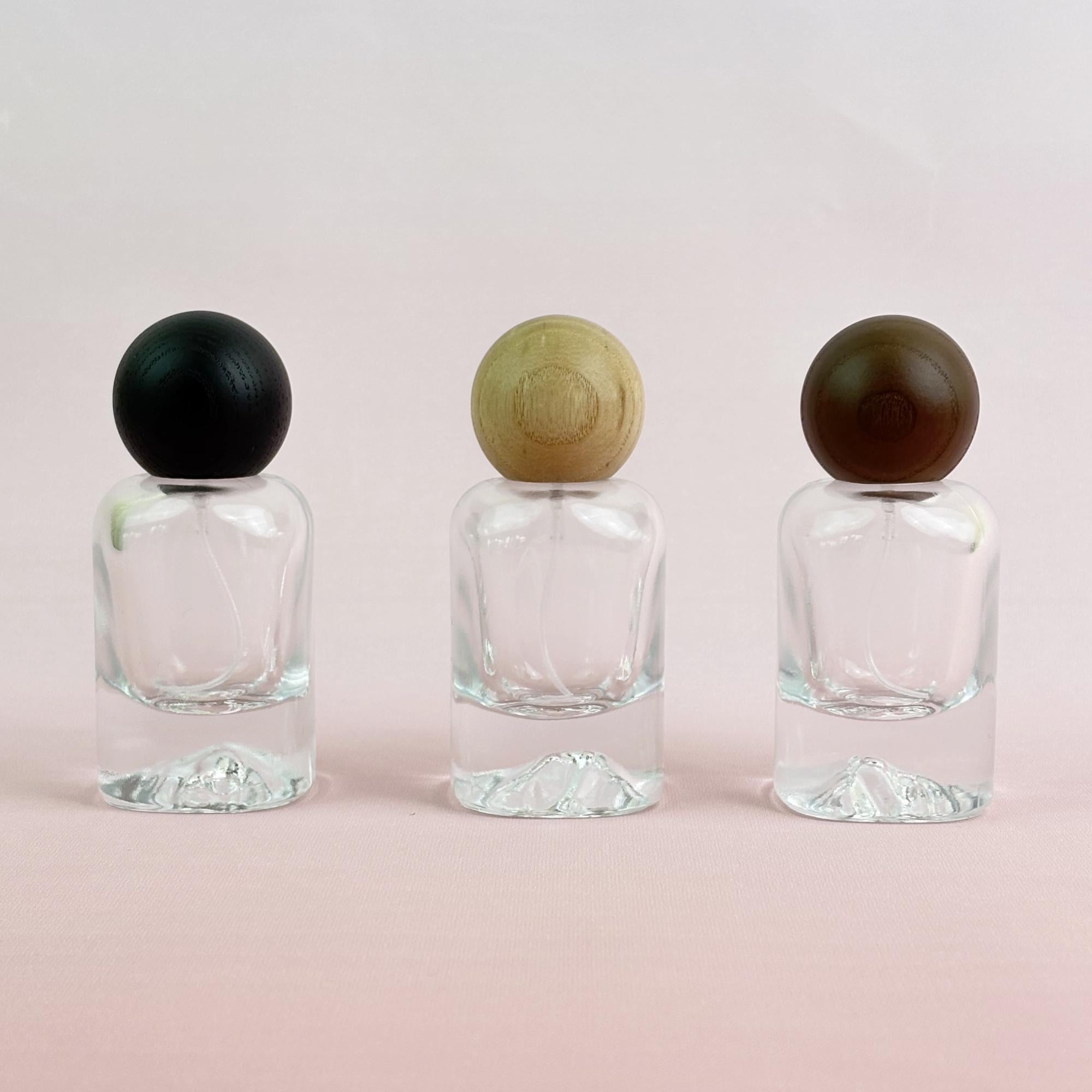 30ml Luxury Clear Glass Spray Bottles with Wooden Cap