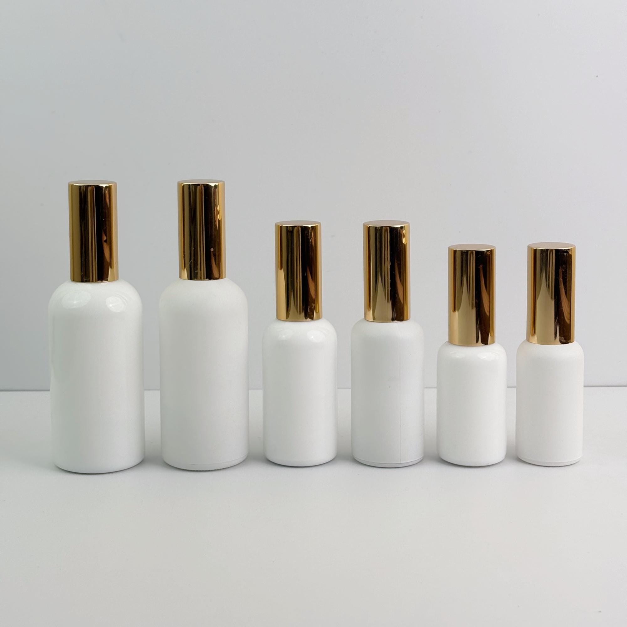 White Glass Spray Bottle, Glossy