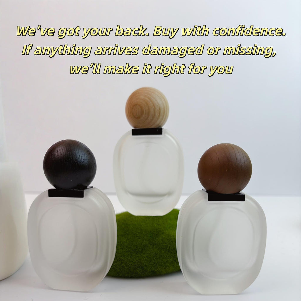 30ml Frosted Glass Liquid Atomizer Containers with Wooden Lid
