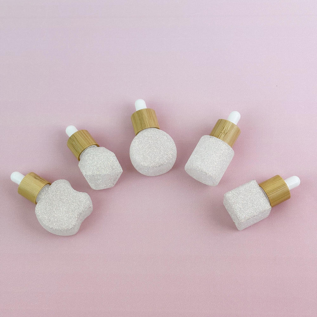 8ml Glittery Clear Glass Dropper Bottles
