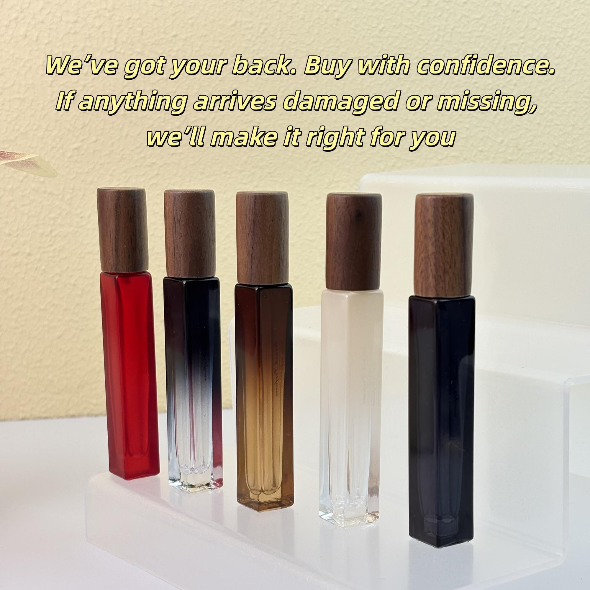 10ml Perfume Spray Glass Tube with Wood Cap