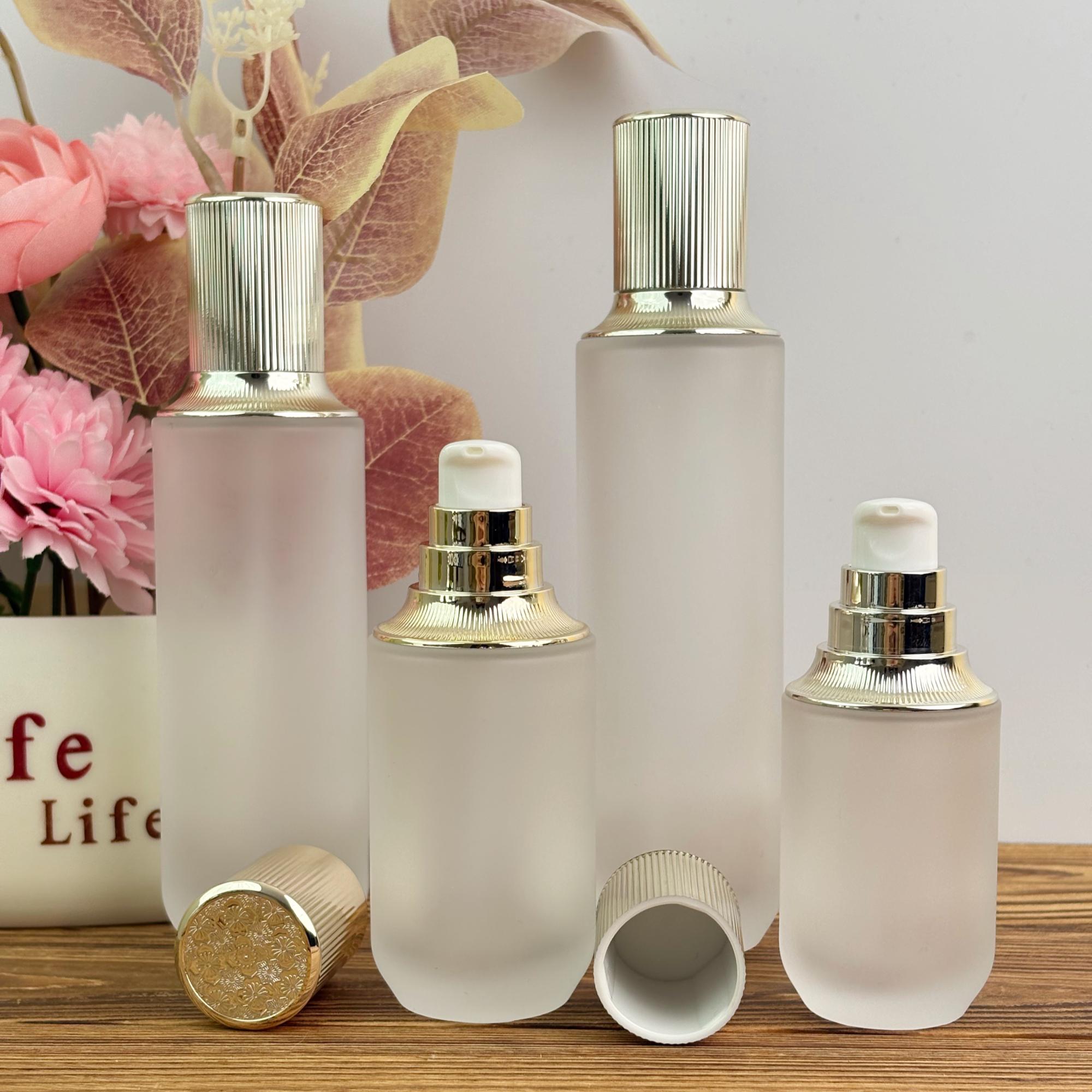 Minimalist Frosted Glass Lotion Pump Bottles