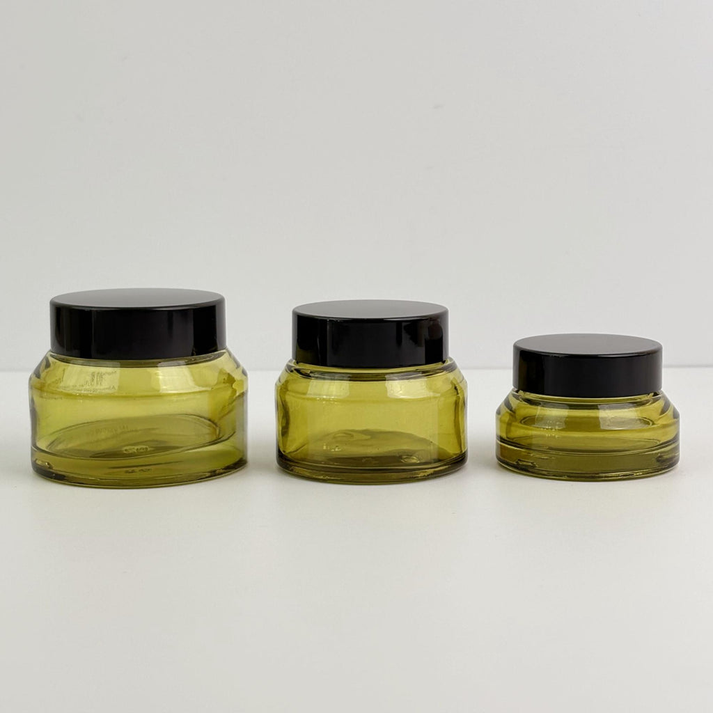 15g | 30g | 50g | Green Glass Cosmetic Jars