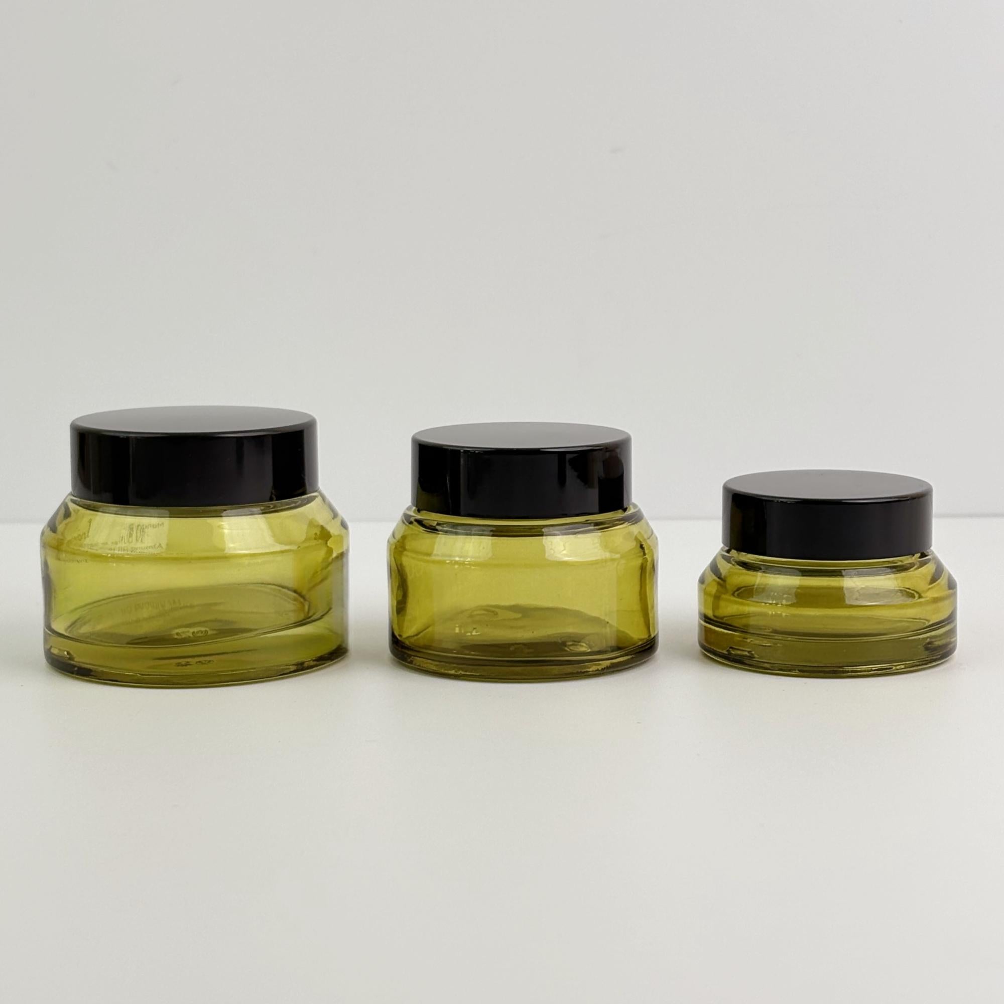 15g | 30g | 50g | Green Glass Cosmetic Jars