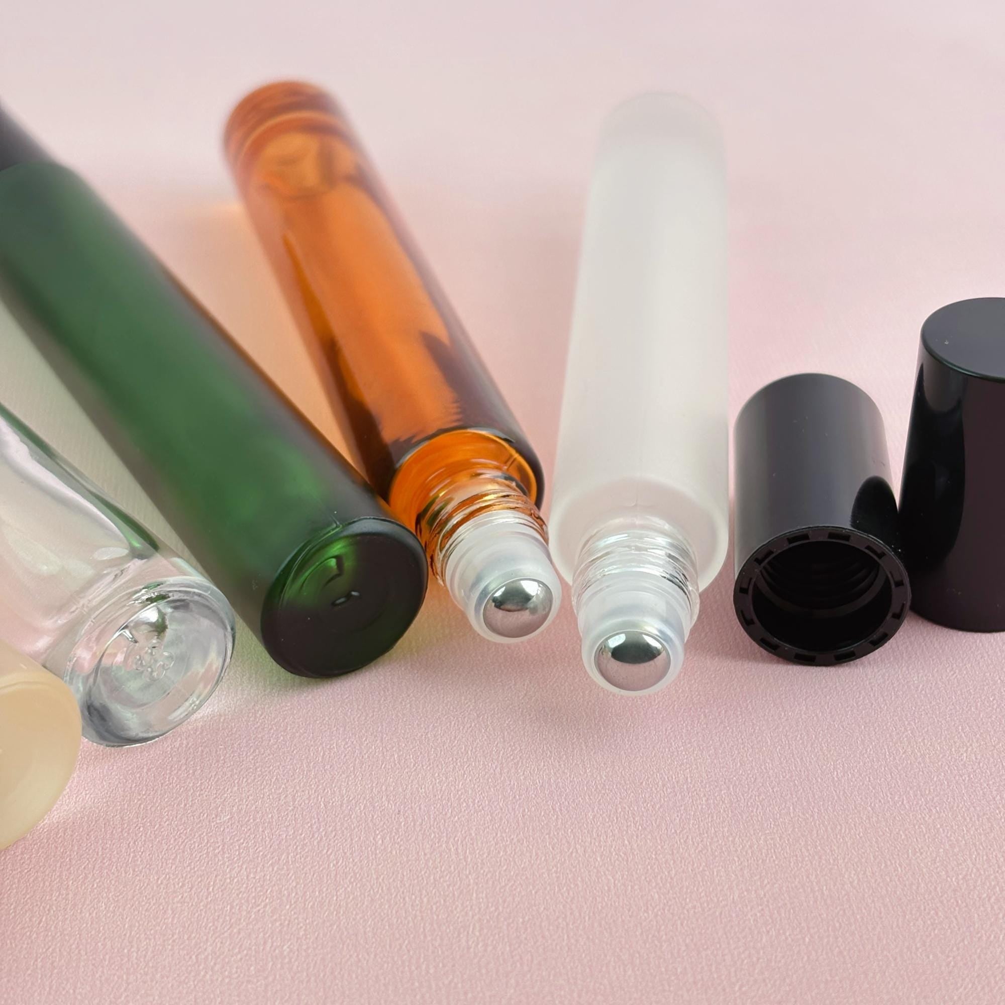 10ml Frosted/Colored Glass Roller Bottles 6 Styles