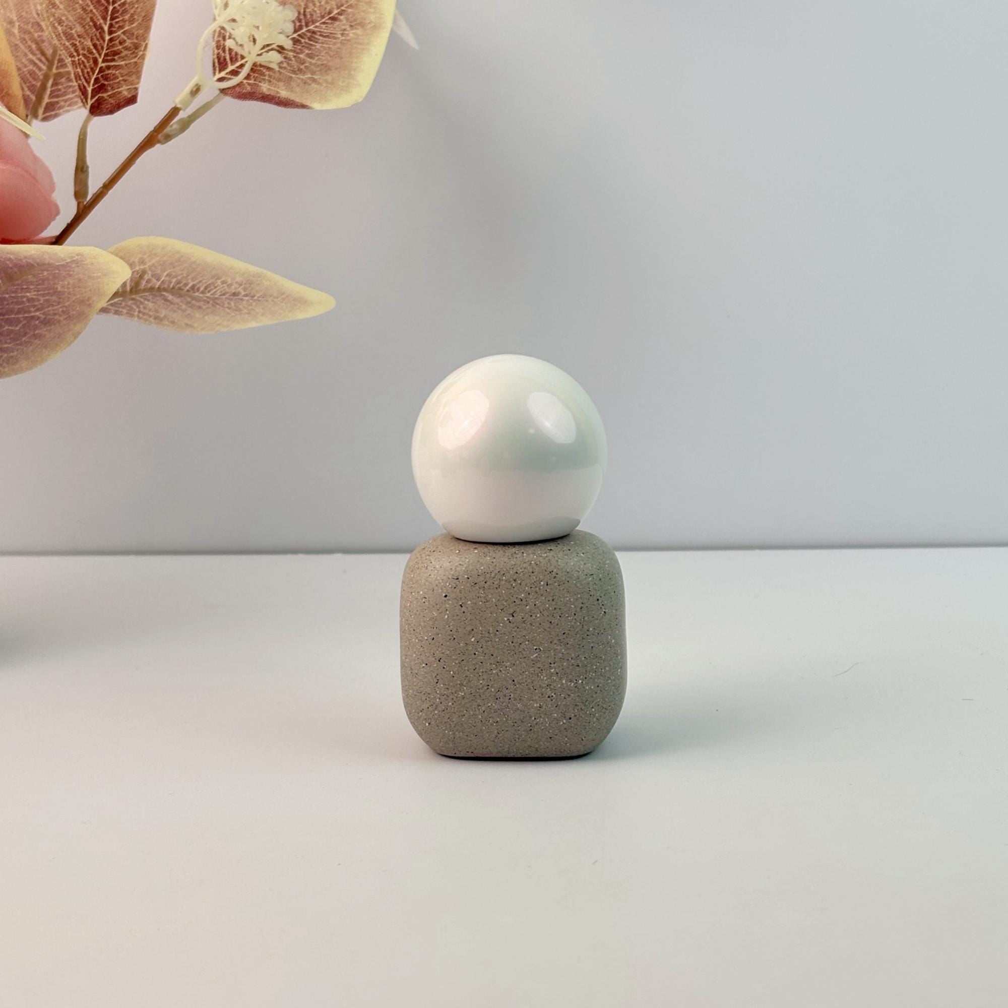 Textured Concrete Glass Cosmetic Dropper Bottle