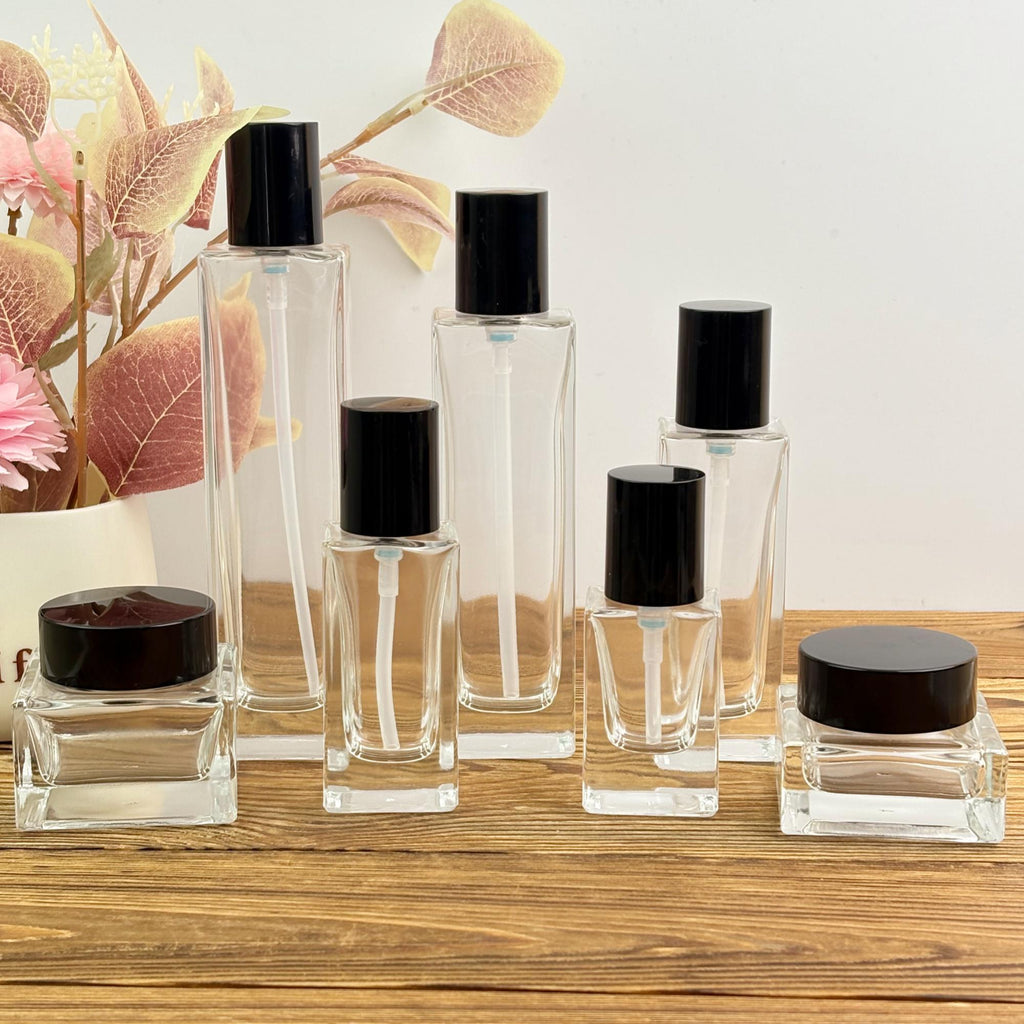 Minimalist Cosmetic Container with Black Pump Cap