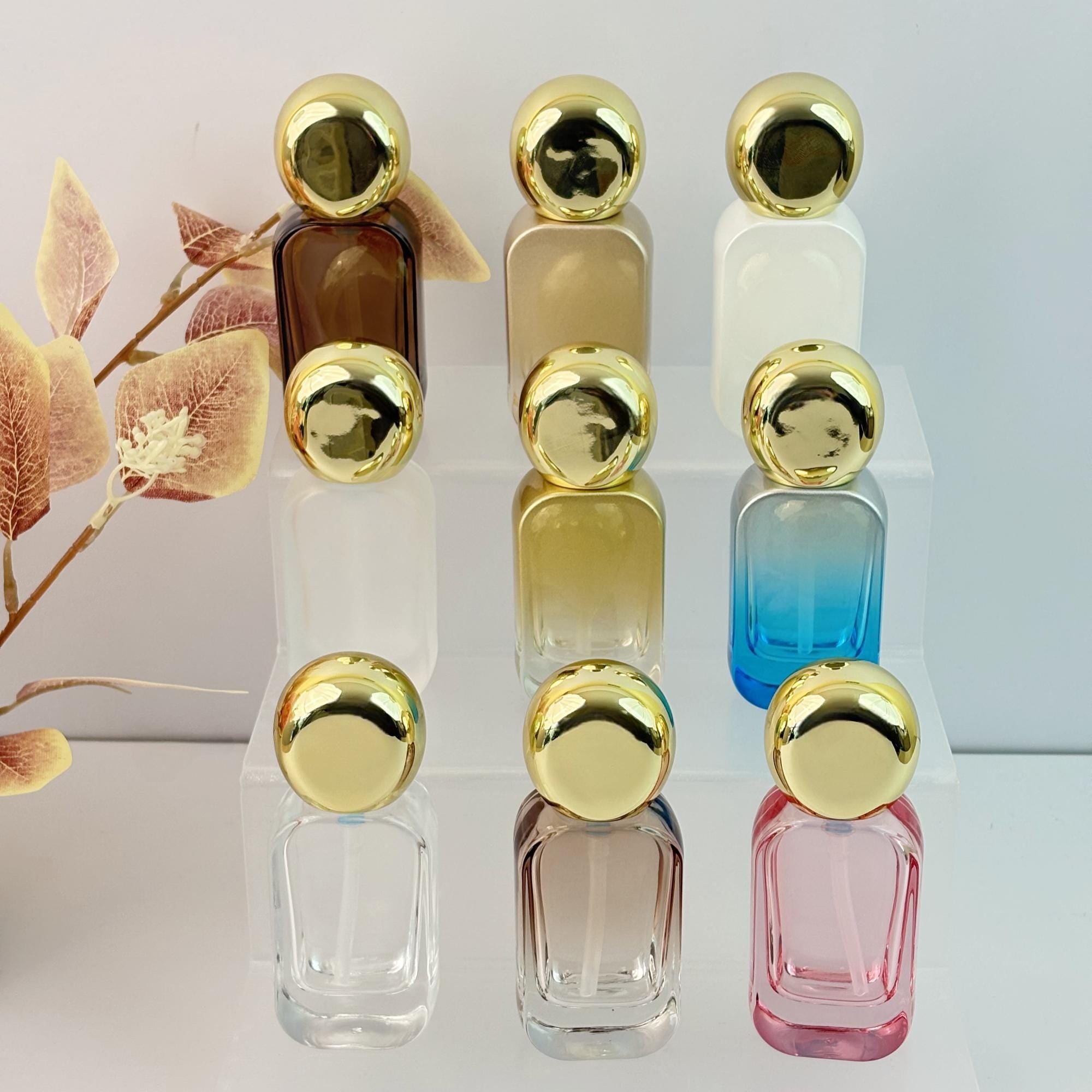 Gradient Glass Lotion Bottles with Gold Pumps