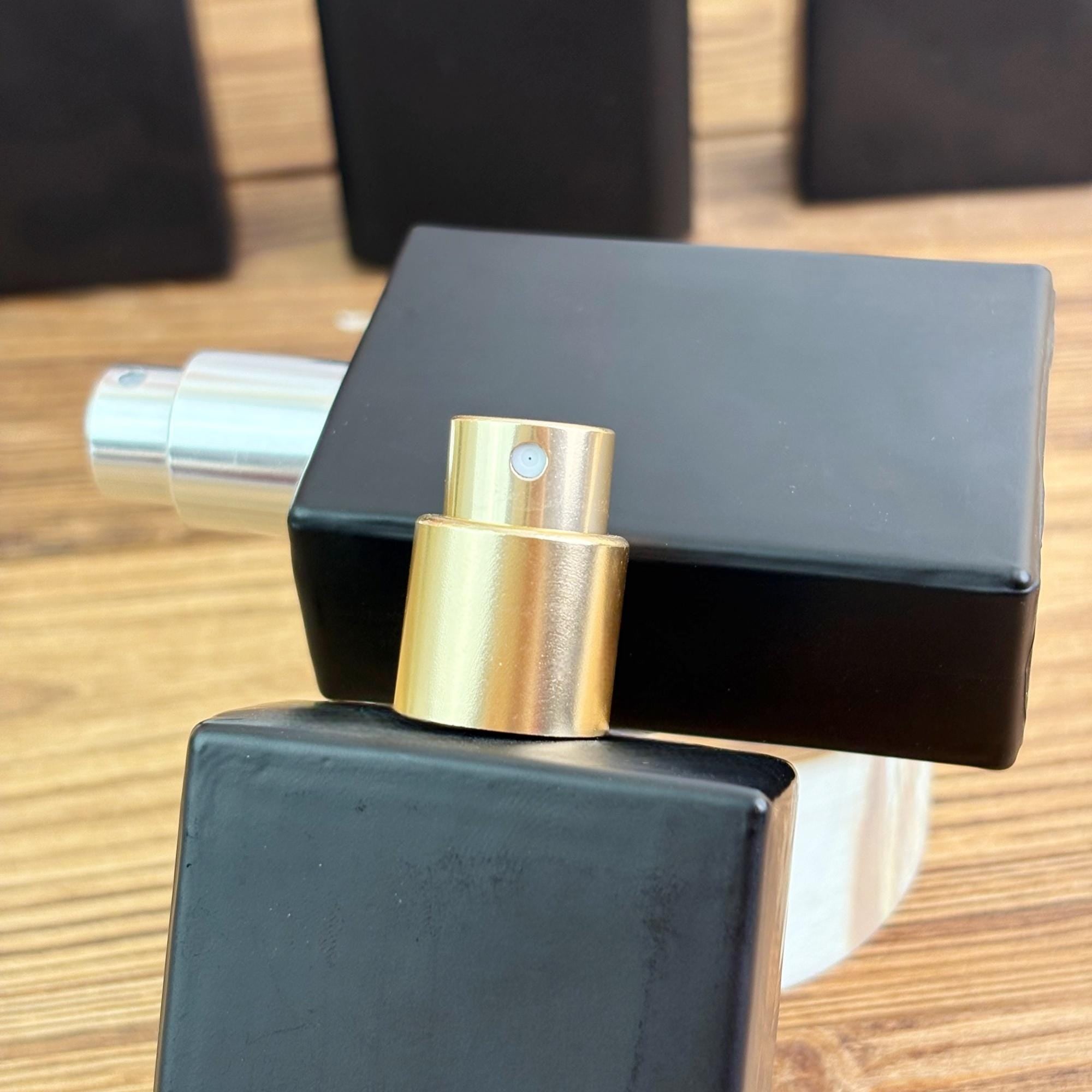 Matte Black Glass Perfume Bottle