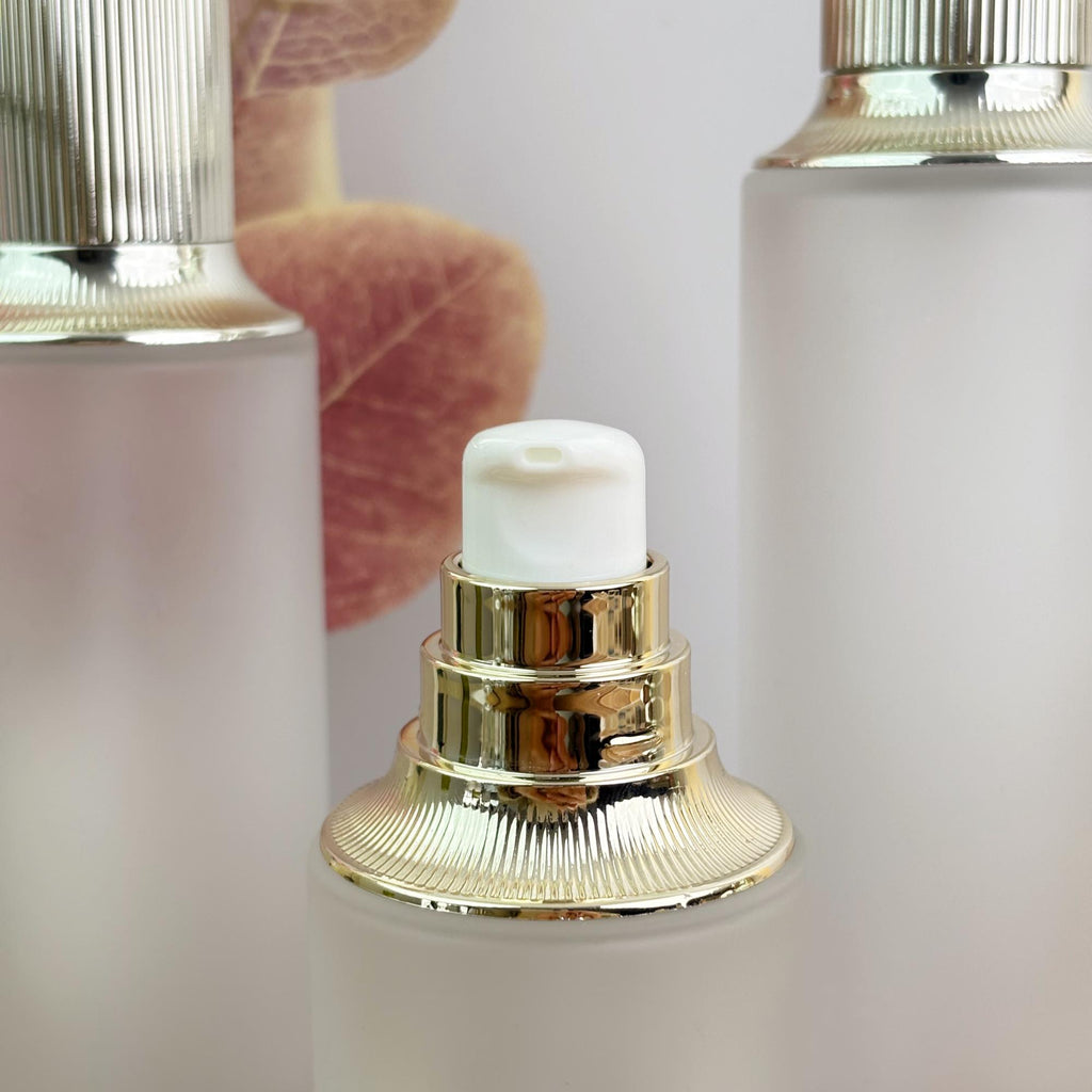 Minimalist Frosted Glass Lotion Pump Bottles