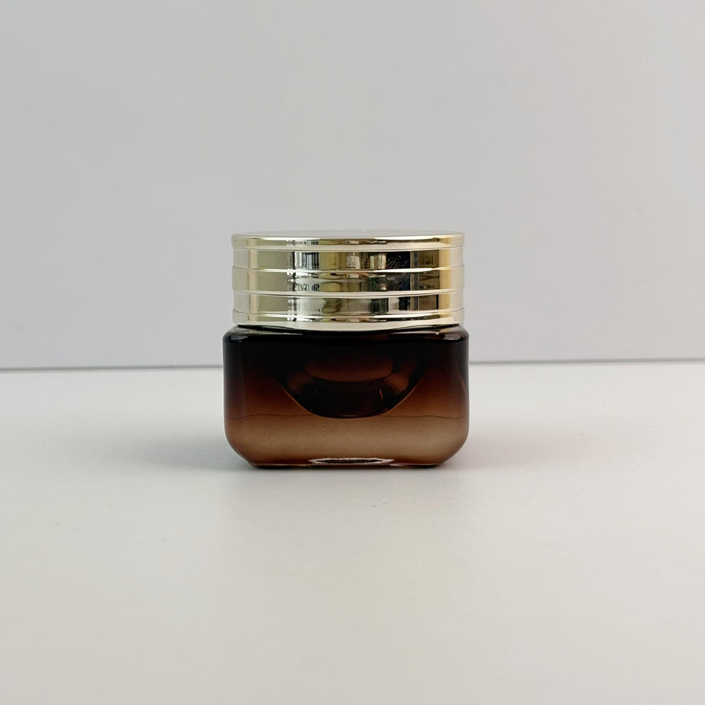 15g Luxury Square Glass Cream Jars with Shiny Gold Caps
