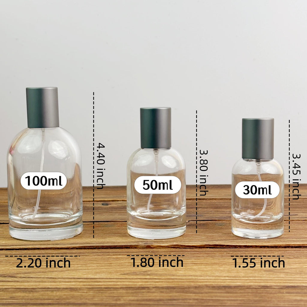 30ml/50ml/100ml Minimalist Clear Round Glass Spray Bottles