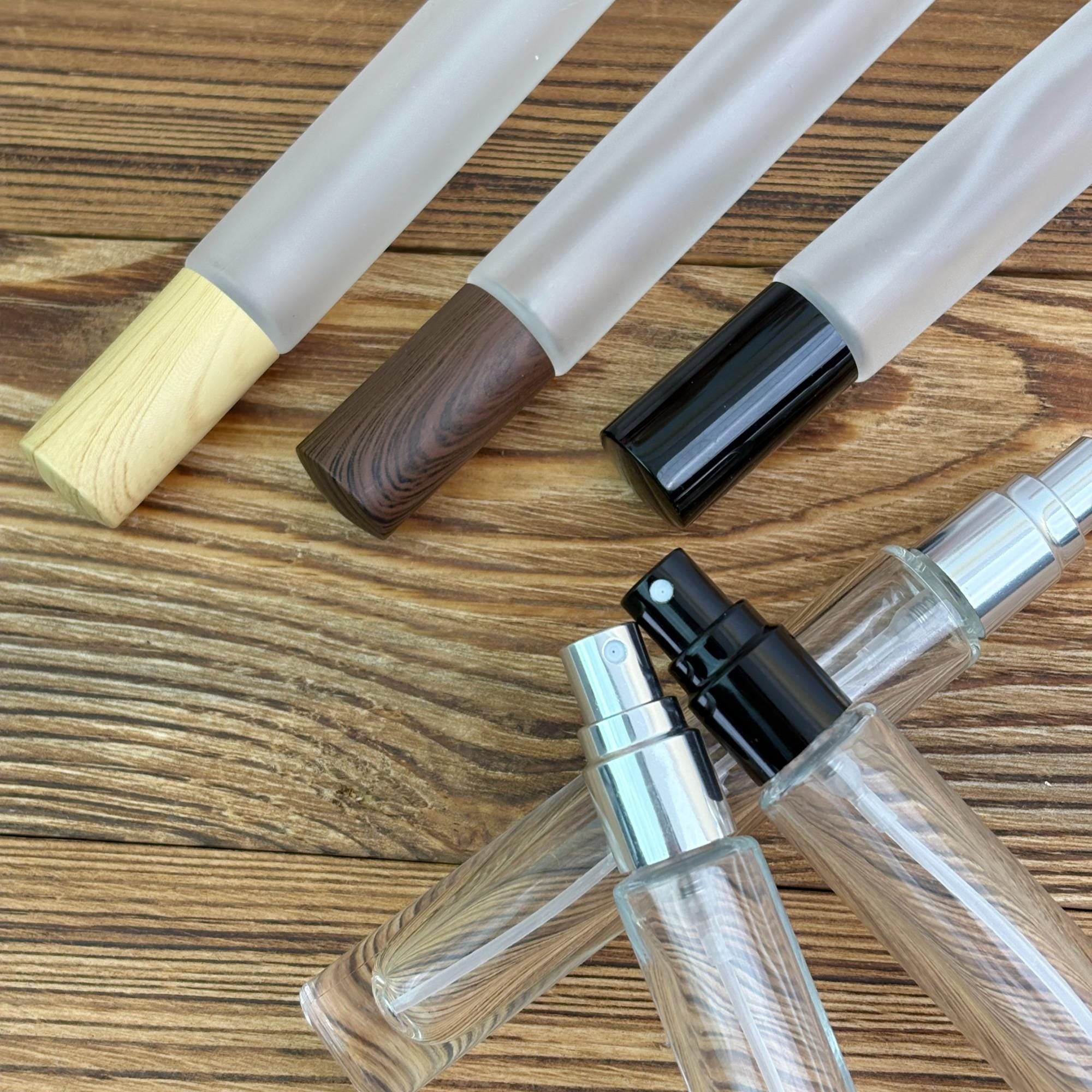 Minimalist Clear & Frosted Glass Spray Bottle with Plastic Caps