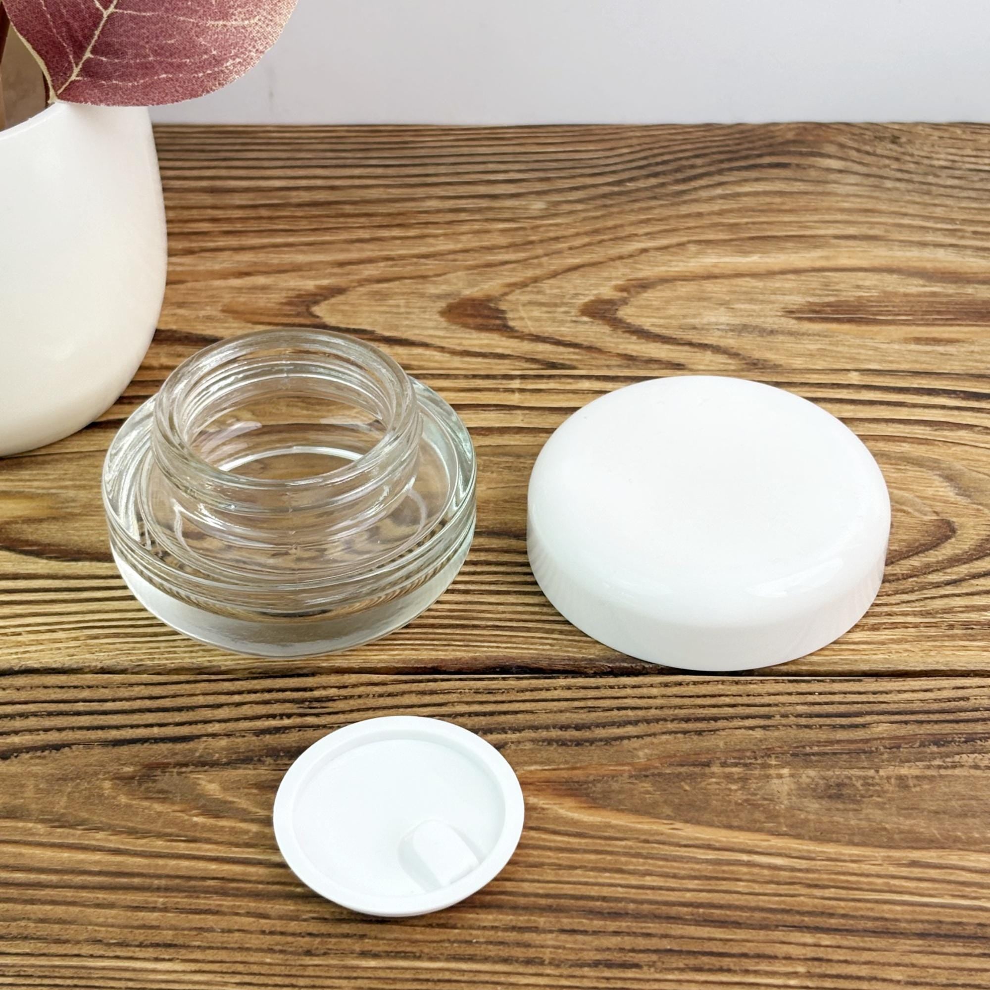 Minimalist Glass Clear Spray Bottle and Cream Jar