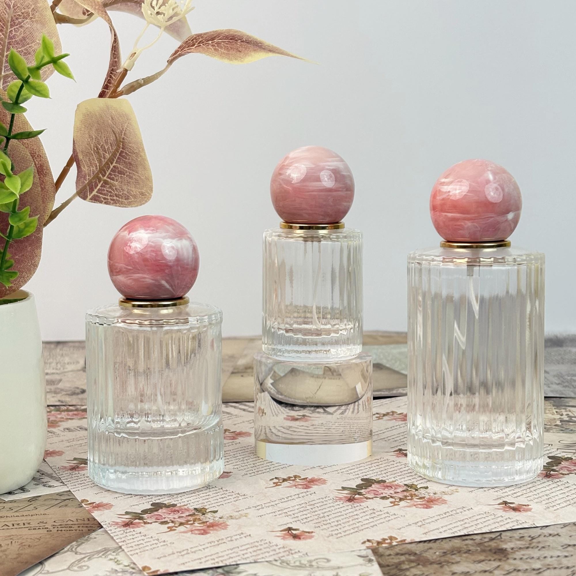 Luxury Clear Striped Glass Spray Bottle