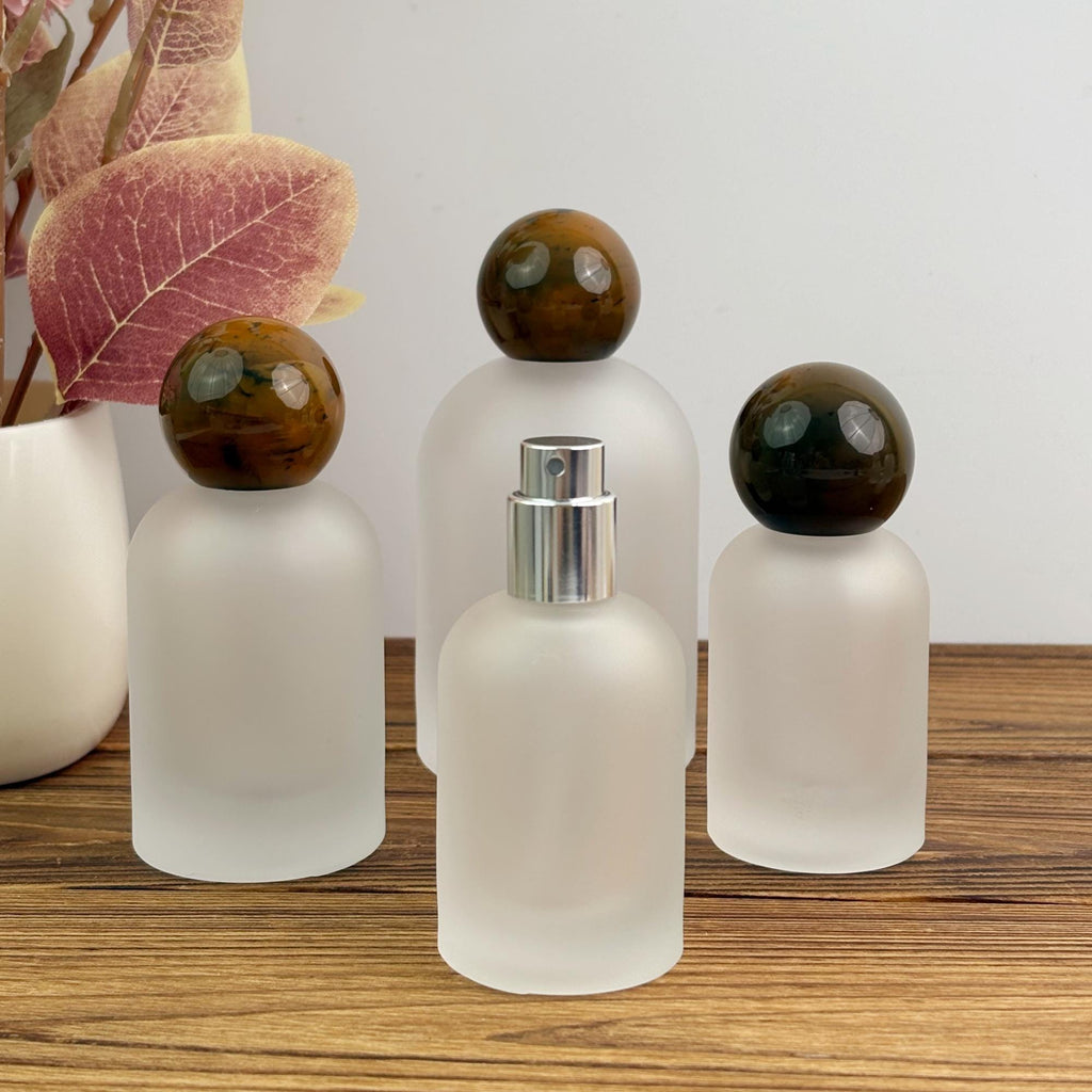 Frosted Glass Spray Bottle with Ball Cap