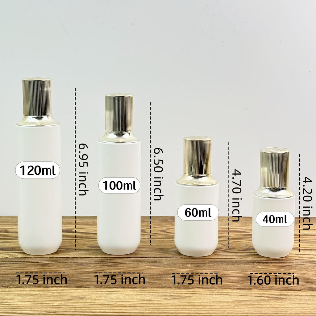 Luxury White Glass Lotion Pump Bottle