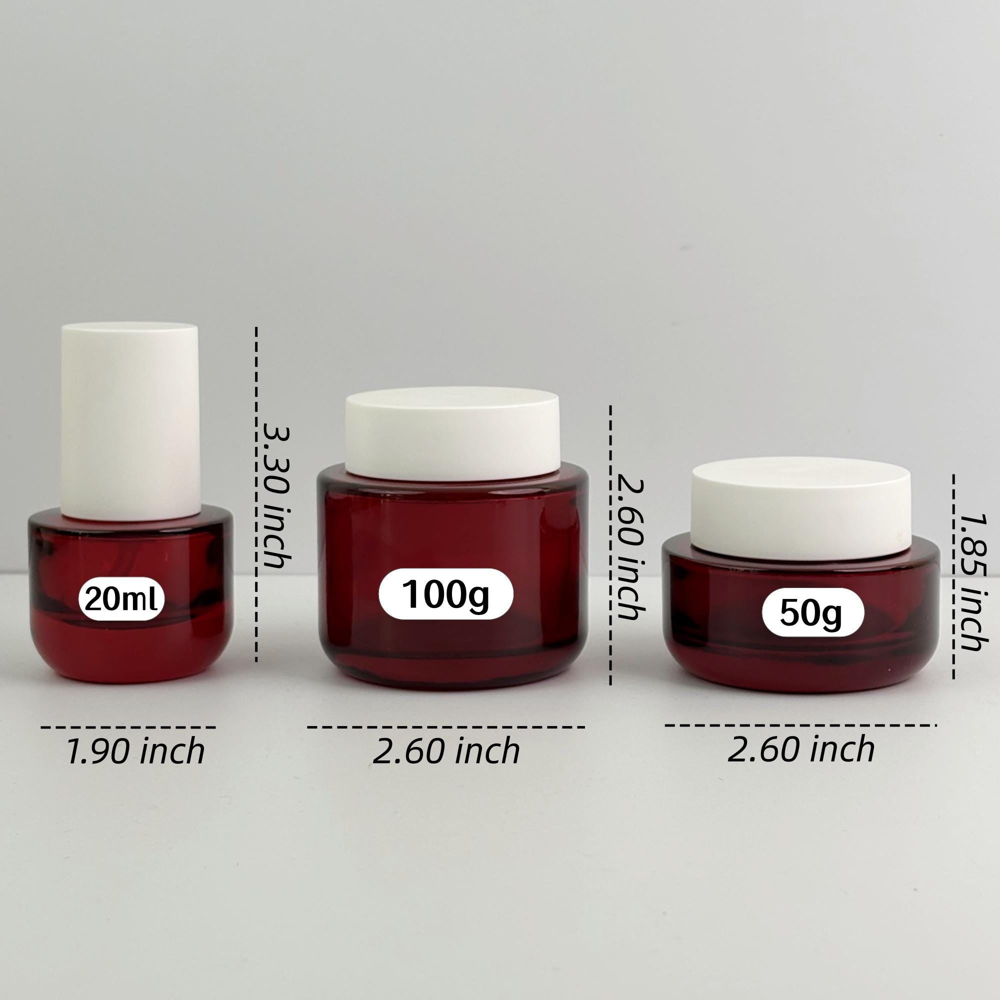 Red Glass Cosmetic Packaging