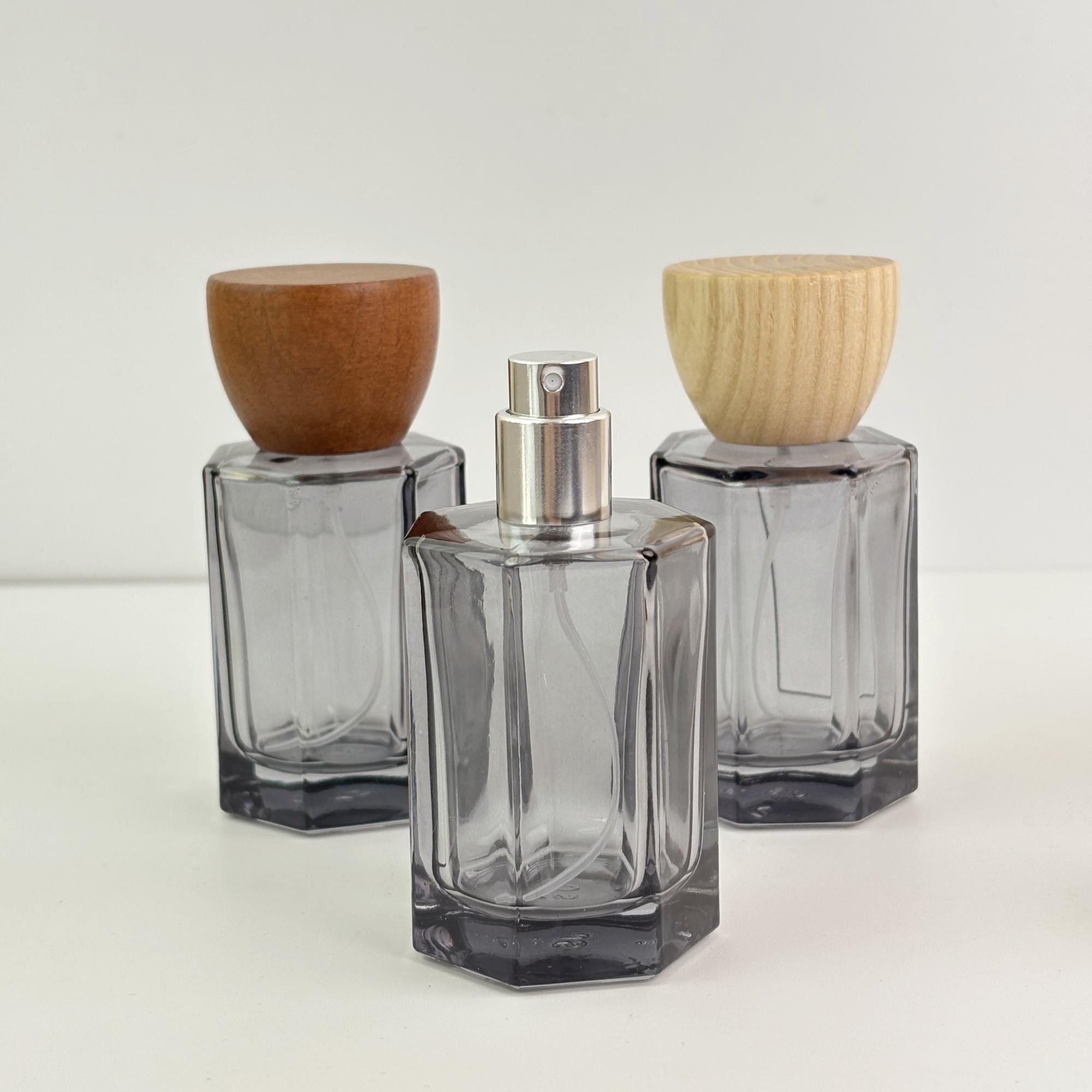 30ml 50ml Glass Spray Bottle with Wooden Cap