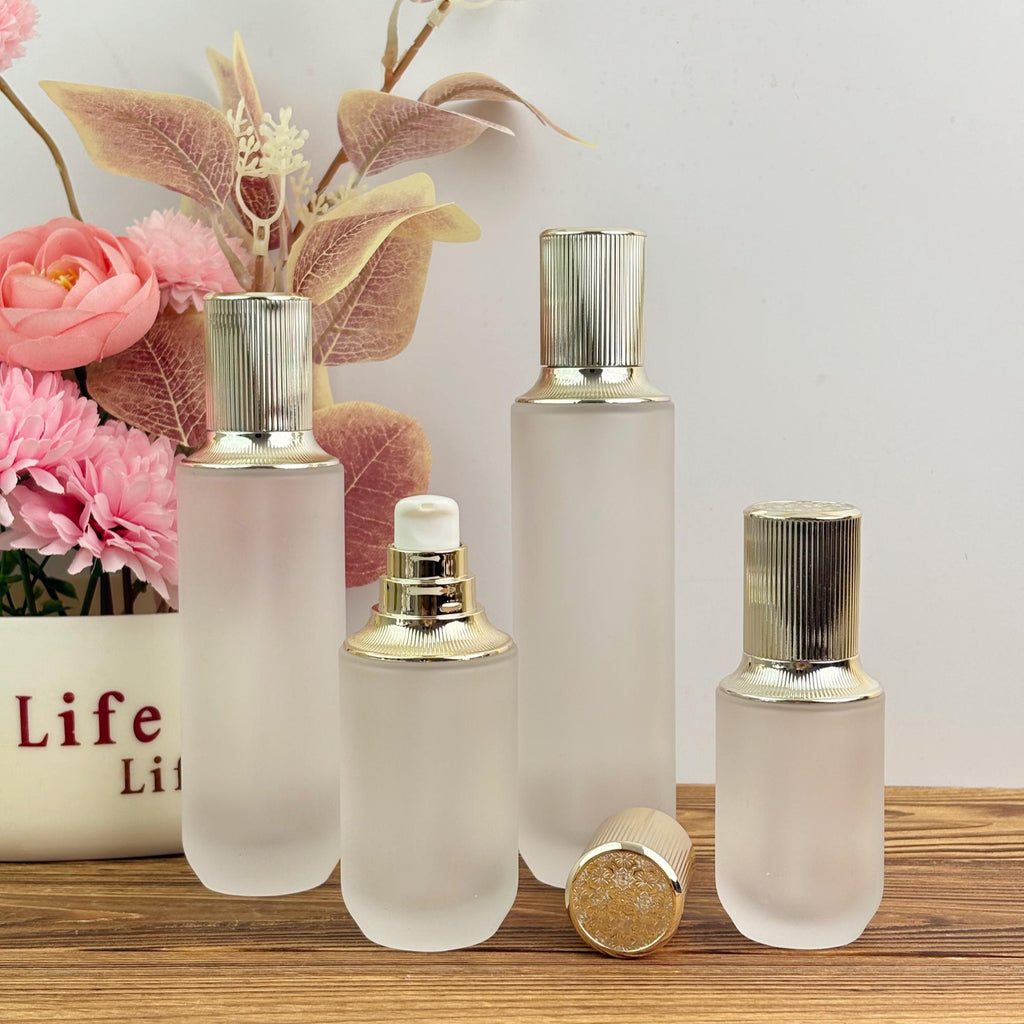 Minimalist Frosted Glass Lotion Pump Bottles