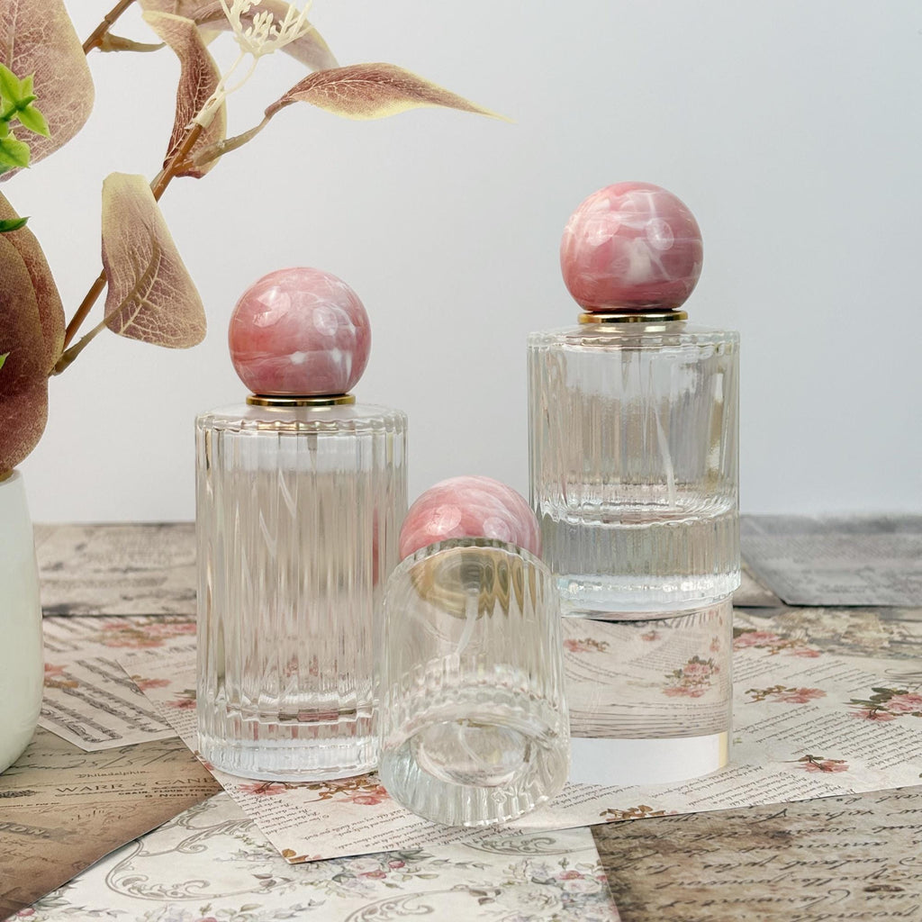 Luxury Clear Striped Glass Spray Bottle
