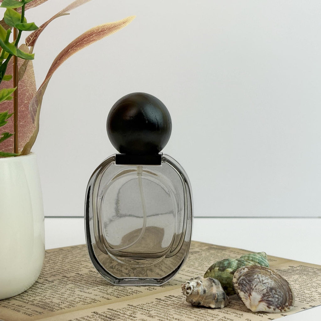 100pcs 30ml Frosted Glass Spray Bottles with Black Wood Lids