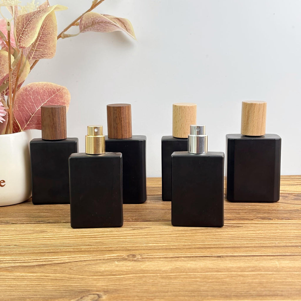 Matte Black Glass Perfume Bottle