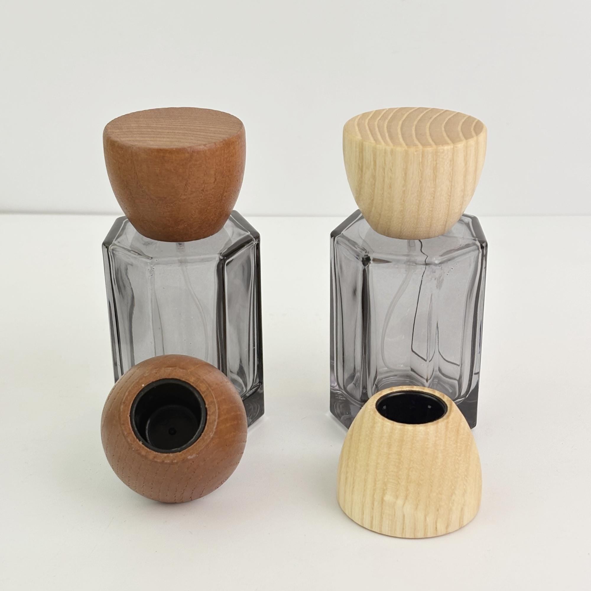 30ml 50ml Glass Spray Bottle with Wooden Cap
