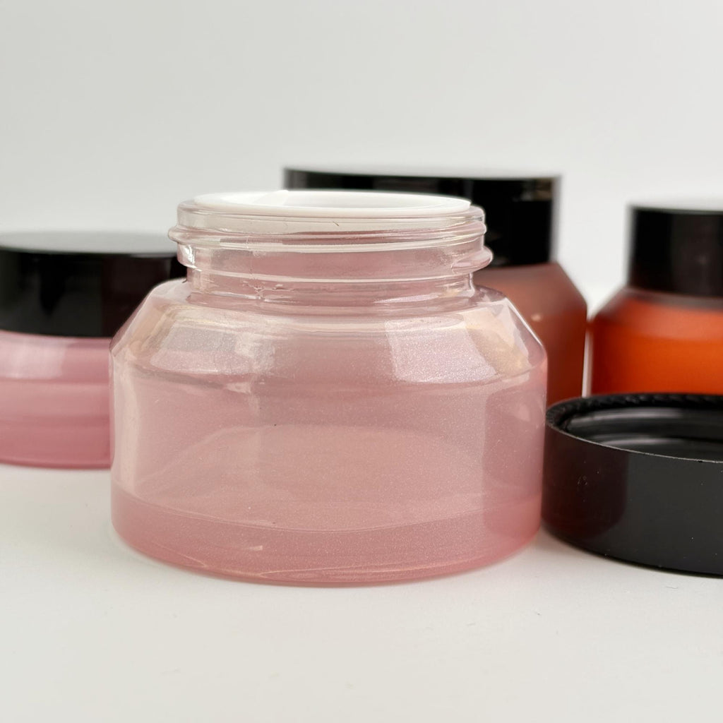 15g 30g 50g Glass Cream Jars with Black Lids