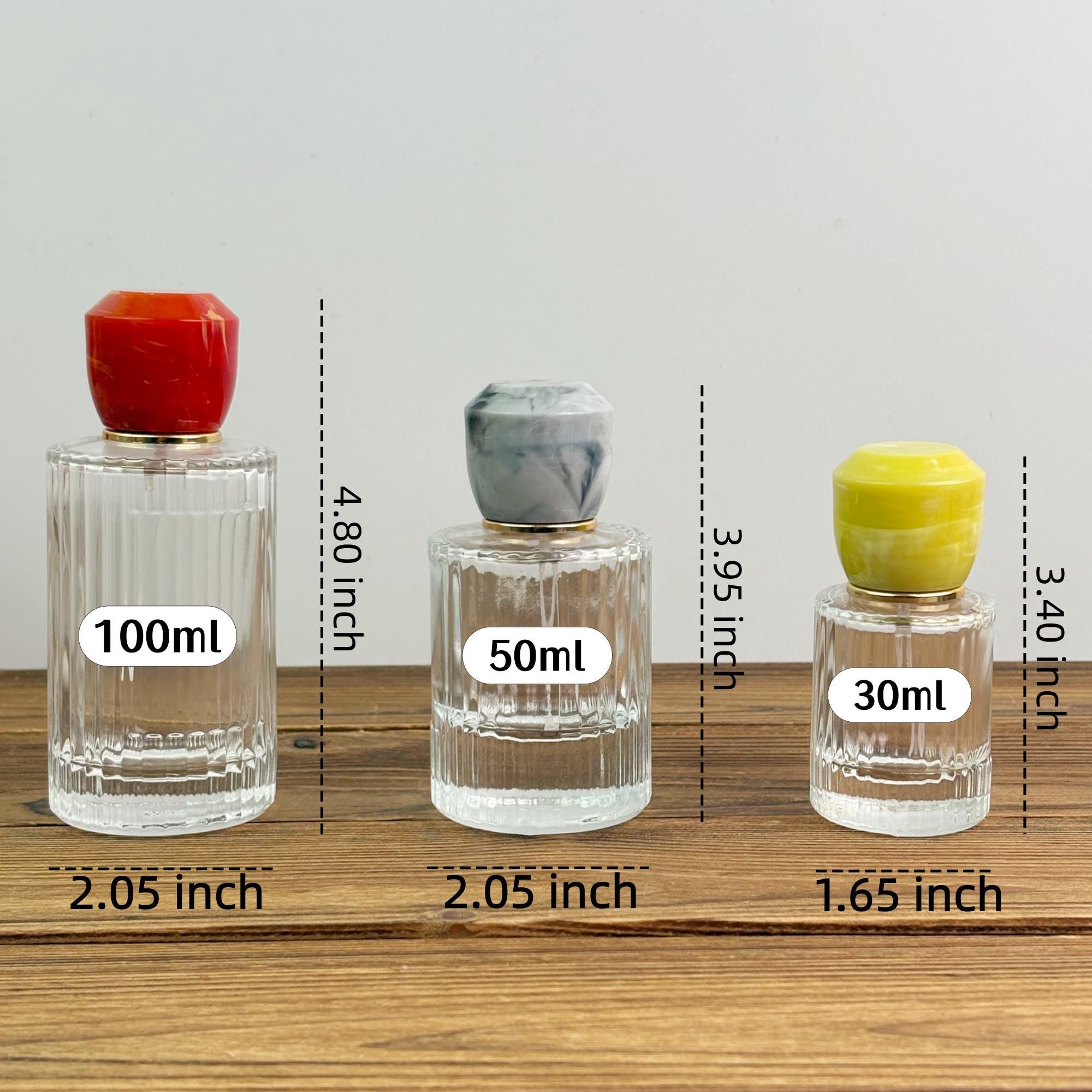 30ml 50ml 100ml Ribbed Clear Glass Spray Bottles with Color Resin Cap