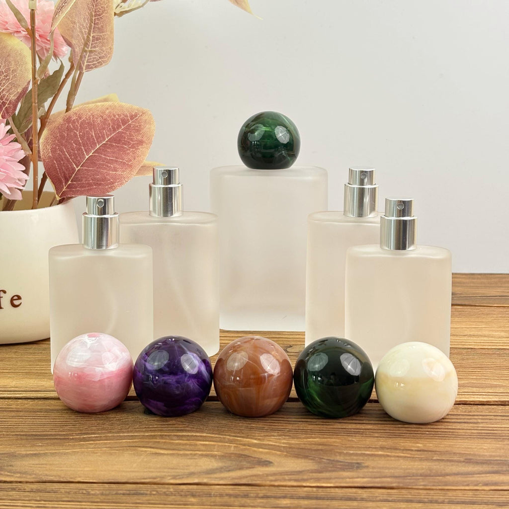 30ml 50ml 100ml Frosted Glass Spray Bottle with Marble Ball Cap