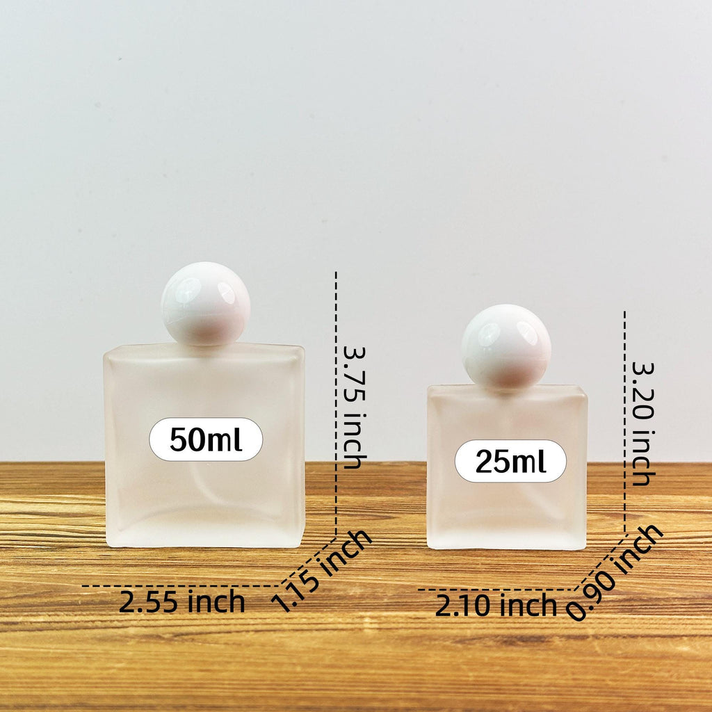 25ml 50ml Frosted Square Glass Spray Bottle