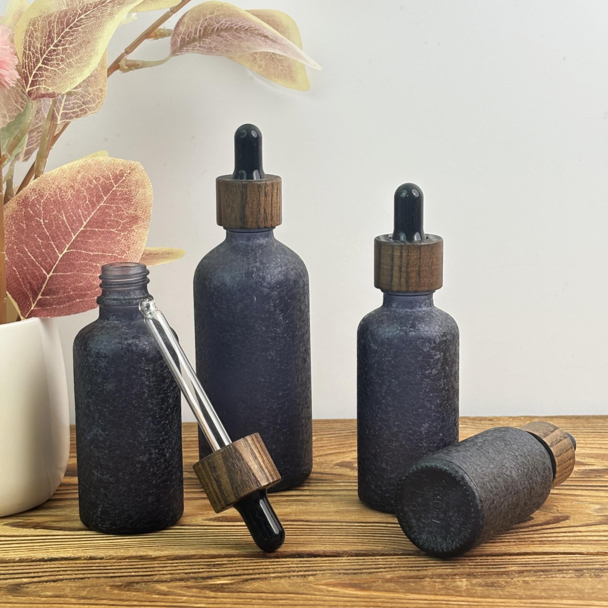 Dark Blue Glass Dropper Bottle