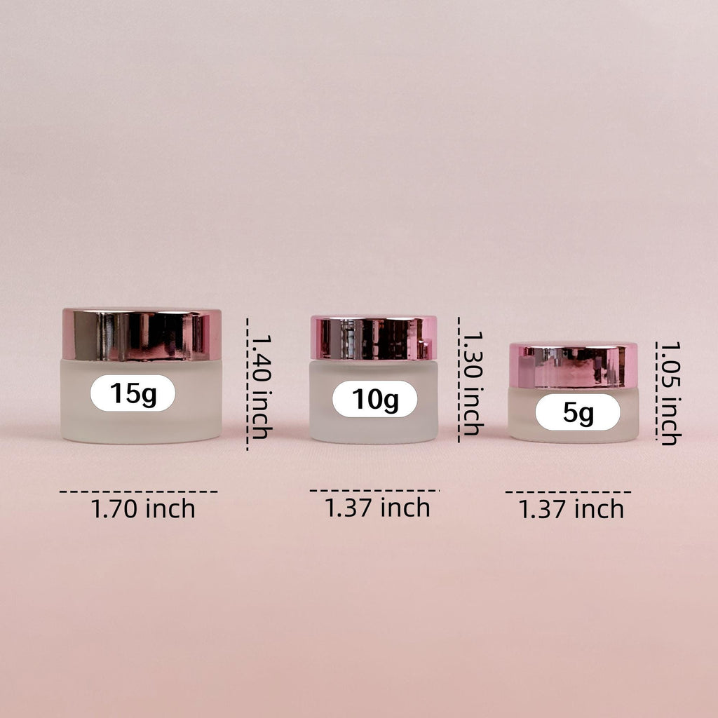 Glass Cream Jars with Rose Gold Plastic Caps