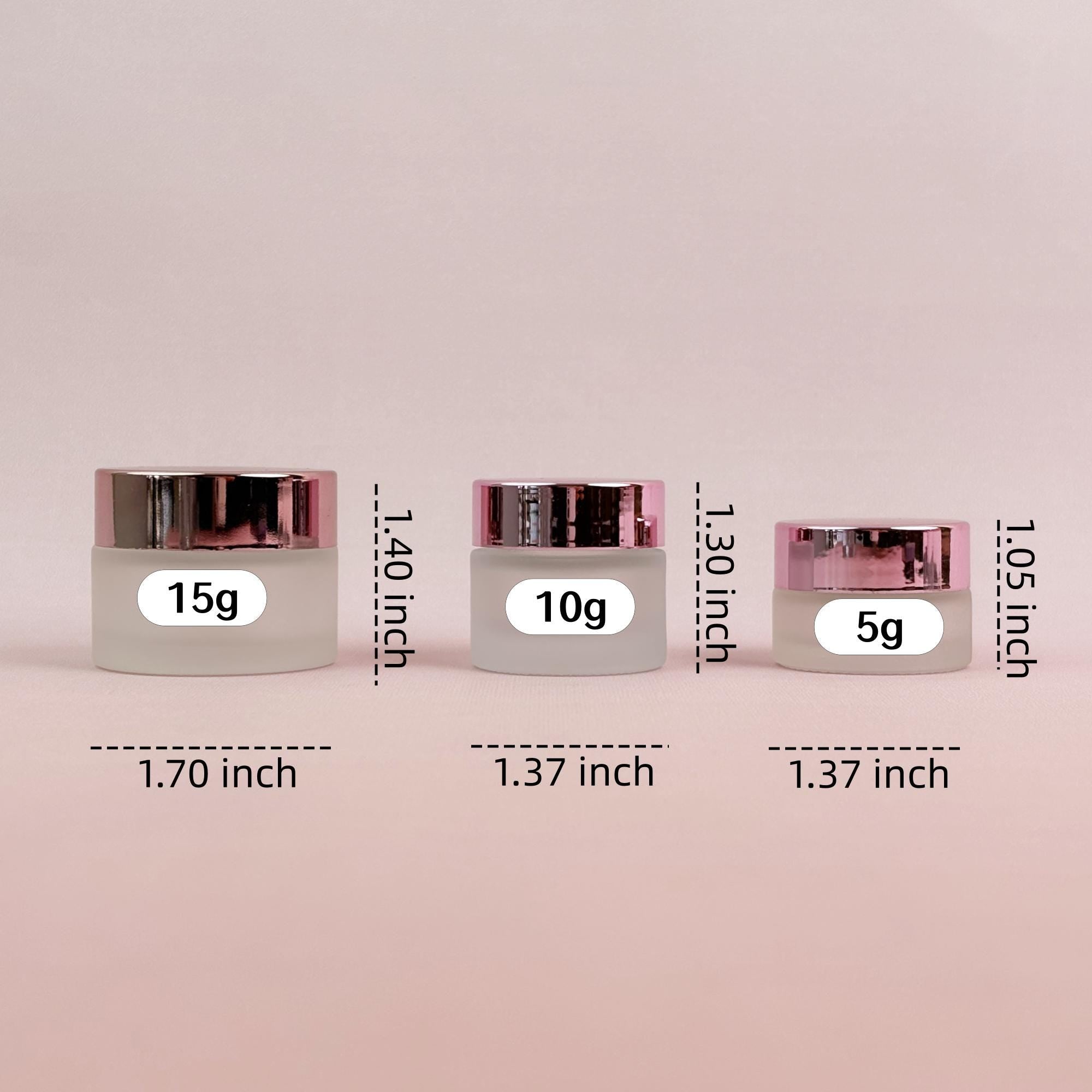 Glass Cream Jars with Rose Gold Plastic Caps