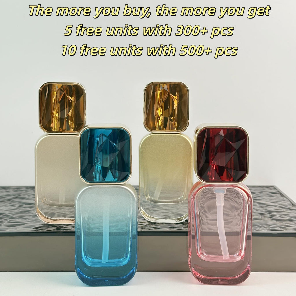 30ml Luxury Square Cosmetic Bottles with Gem Caps