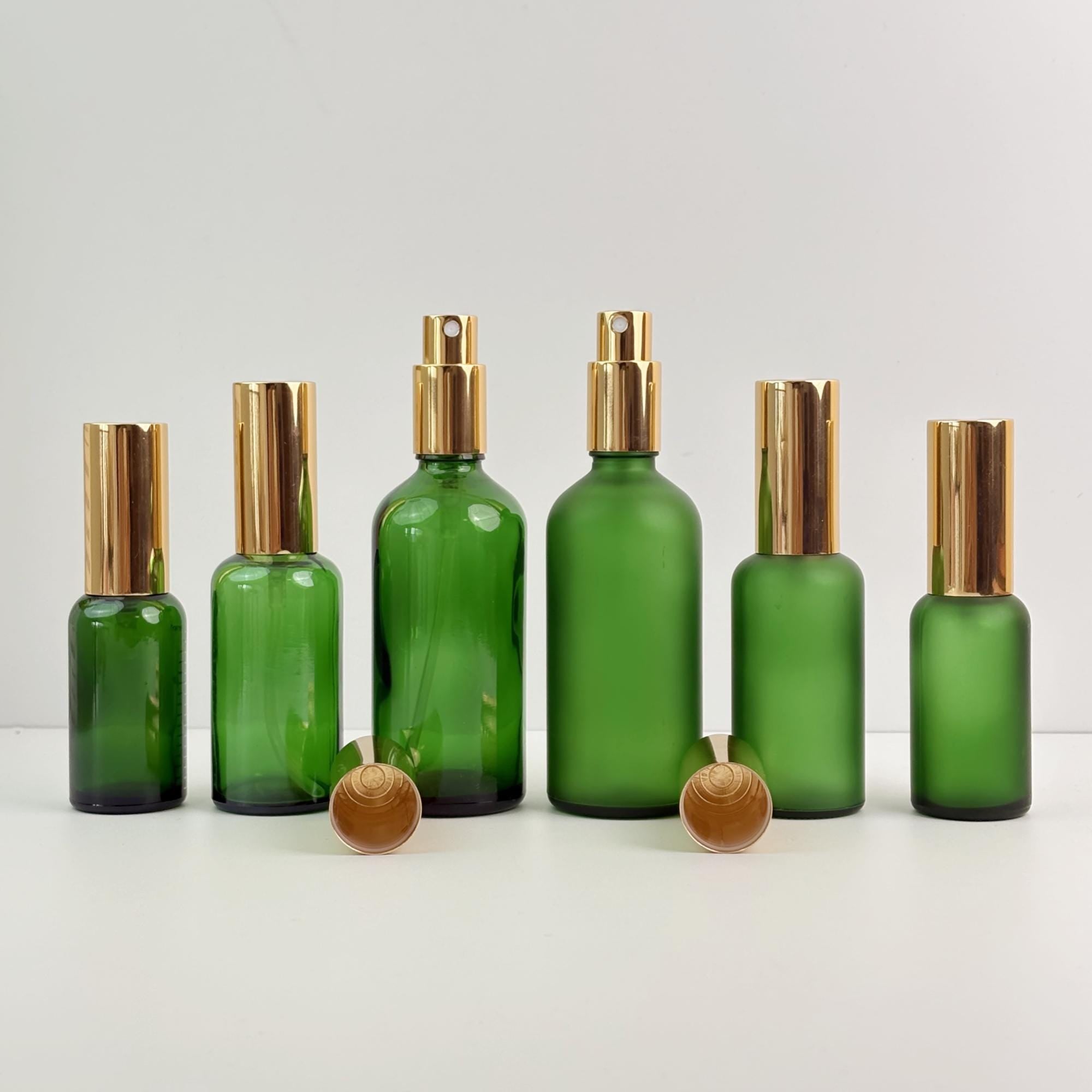 Green Glass Spray Bottles
