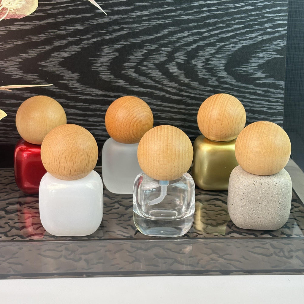 30ml Handmade Wooden Cap Glass Cosmetic Containers