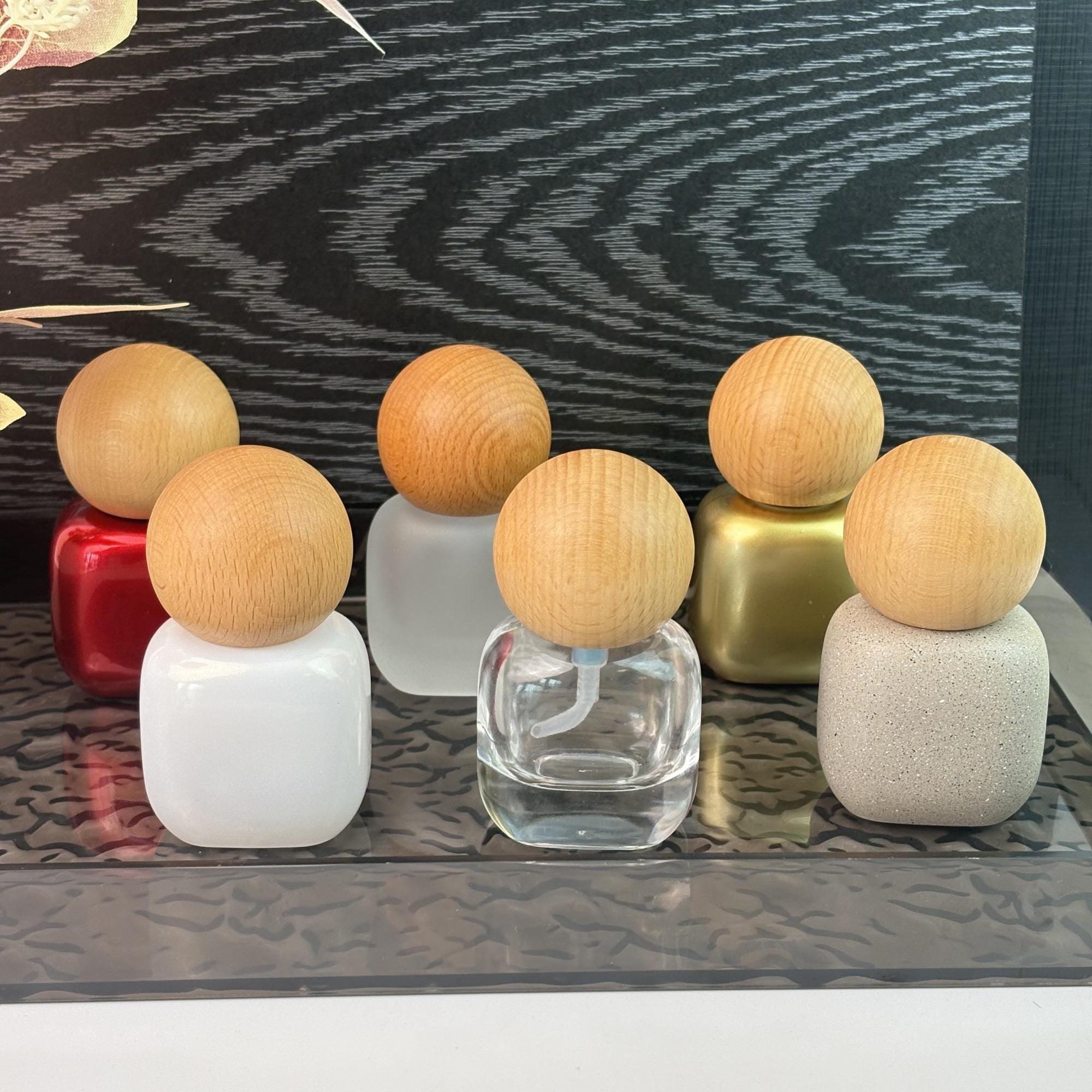 30ml Handmade Wooden Cap Glass Cosmetic Containers