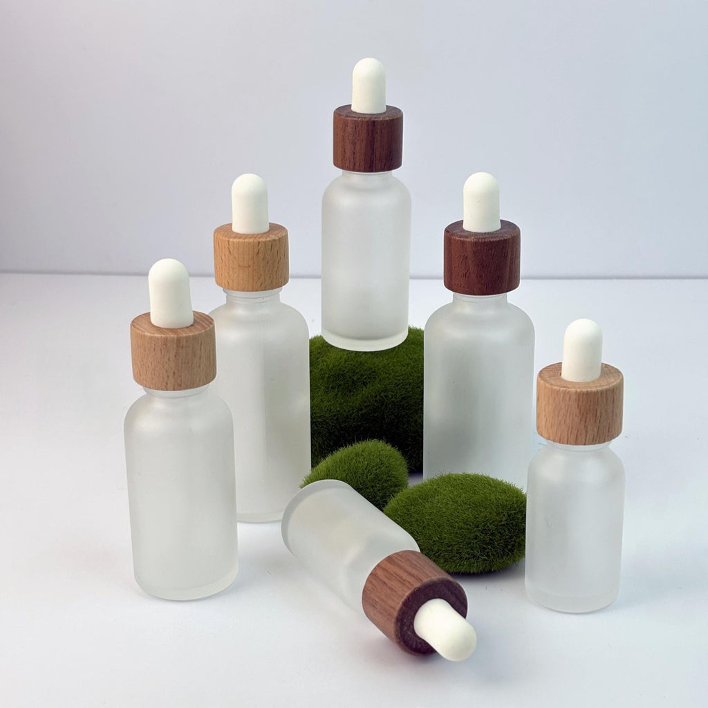 Empty Frosted Glass Dropper Bottles