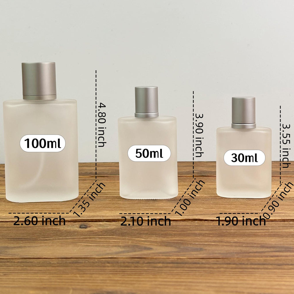 30ml 50ml 100ml Frosted Square Glass Spray Bottles