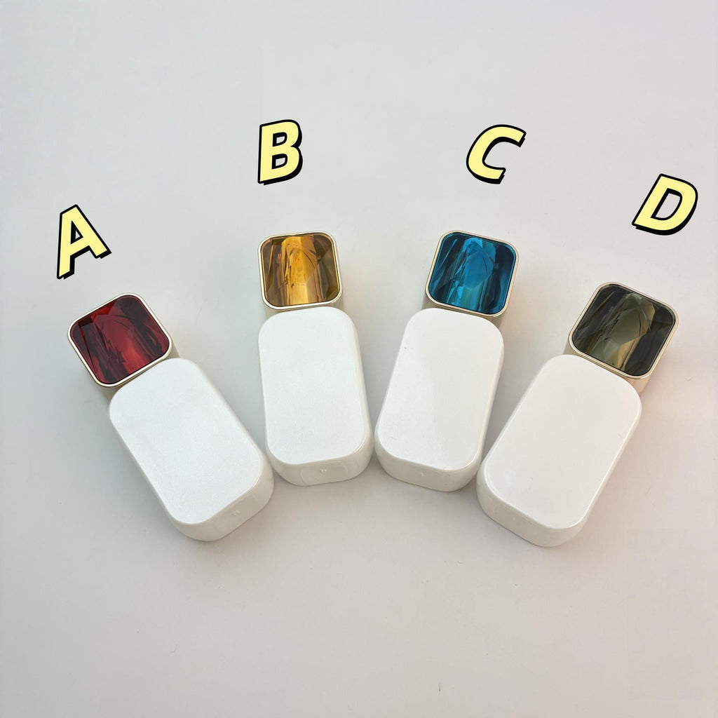 Faceted Gem-Cap Square Glass Spray Bottles