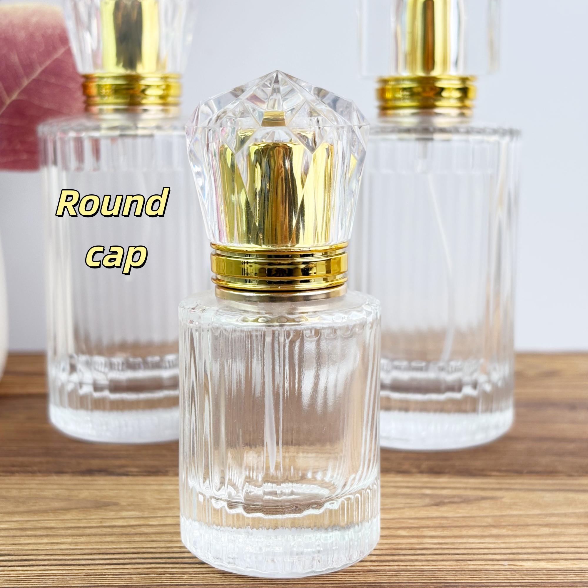 Vintage Ribbed Perfume Bottle with Gold Atomizer