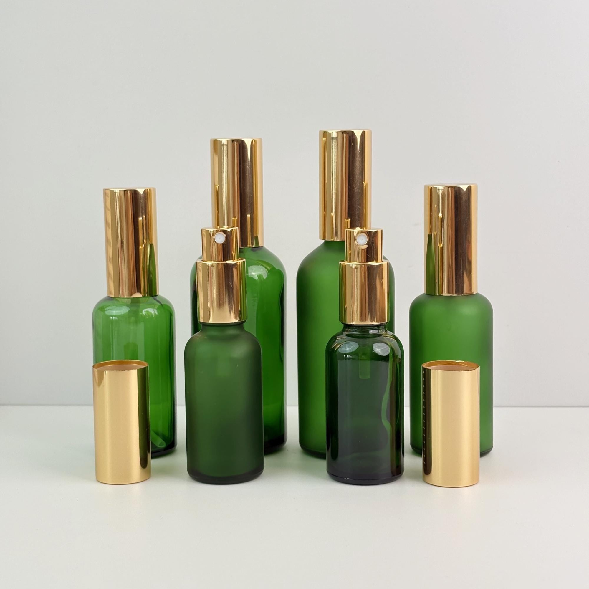 Green Glass Spray Bottles